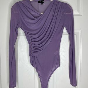 Mesh long sleeve bodysuit